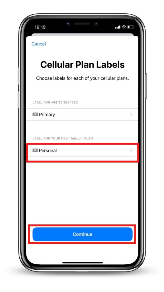 Step 5: Label your eSIM profile