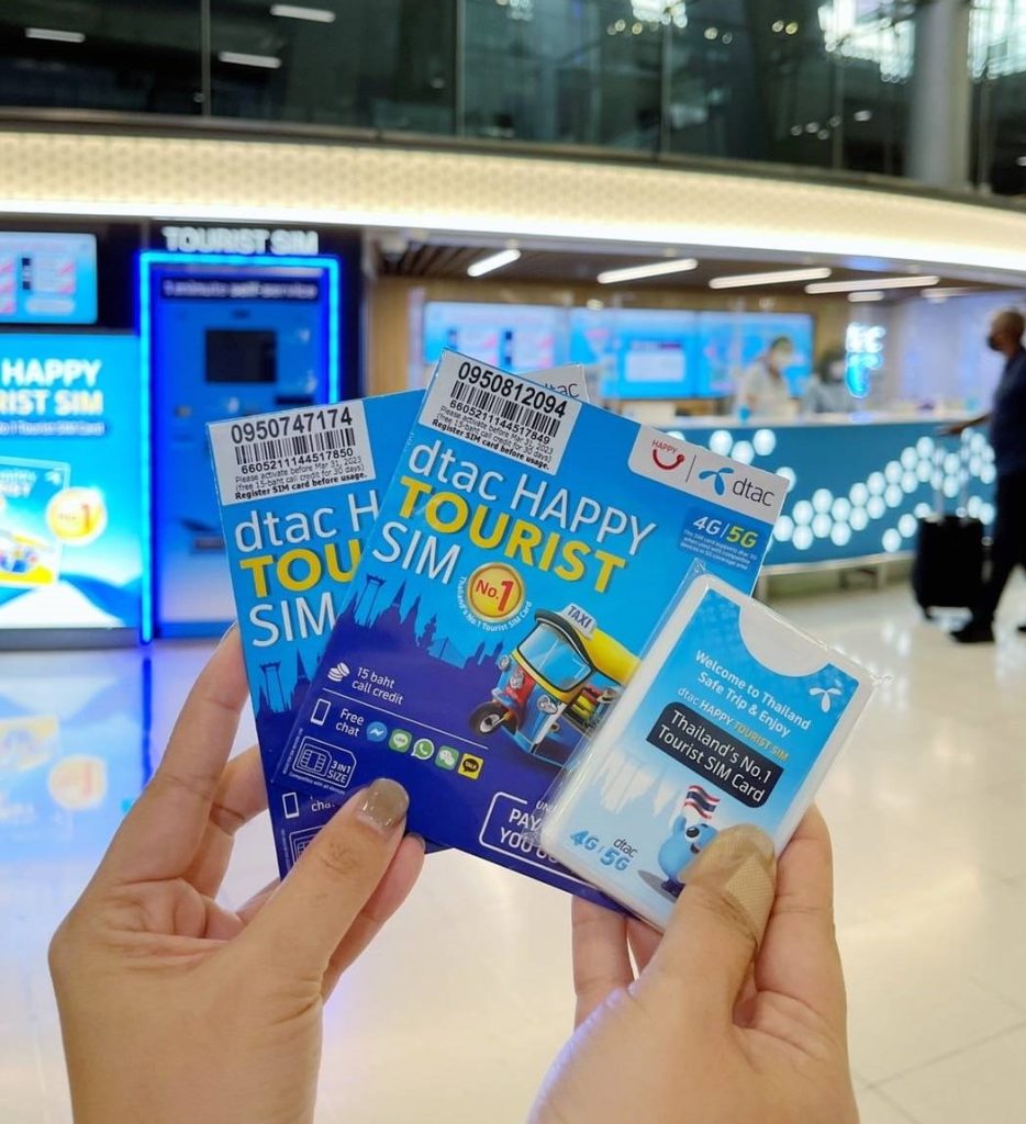 Cartes SIM Dtac pour les touristes à Bangkok, Thaïlande