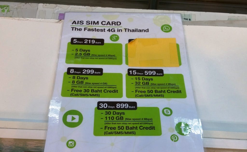 Acheter une carte SIM de Chiang Mai à l'aéroport