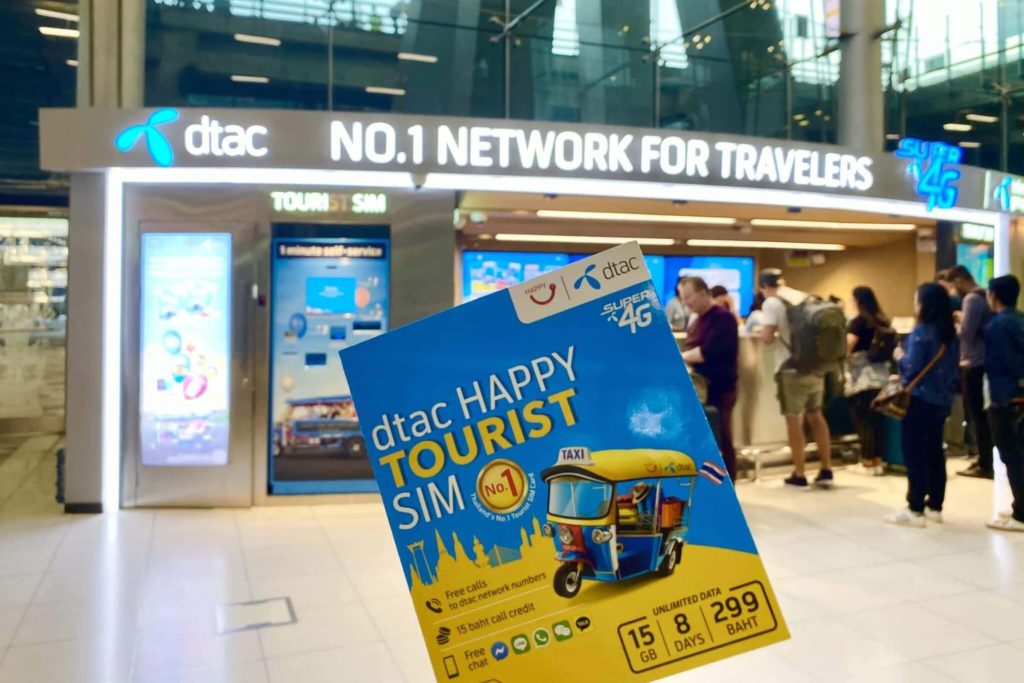 Les cartes SIM DTAC ont des prix abordables pour les touristes