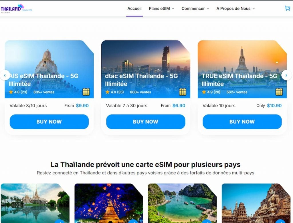 Forfaits eSIM Thaïlande
