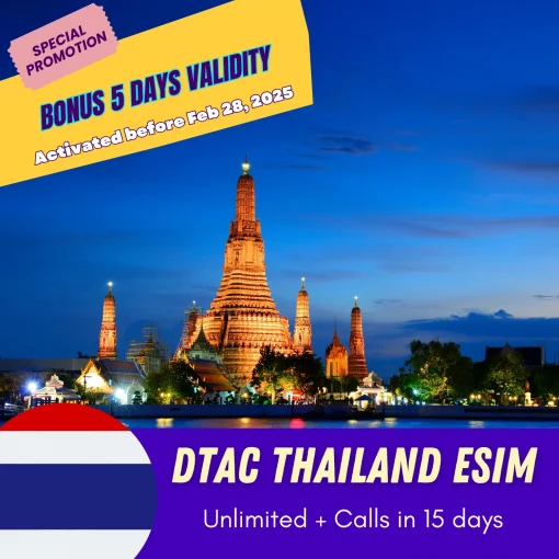 dtac Thailand eSIM unlimited 15 days promotion