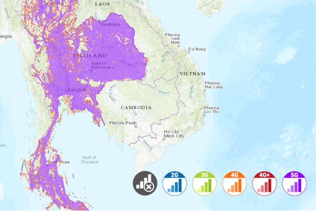 AIS coverage map in Thailand