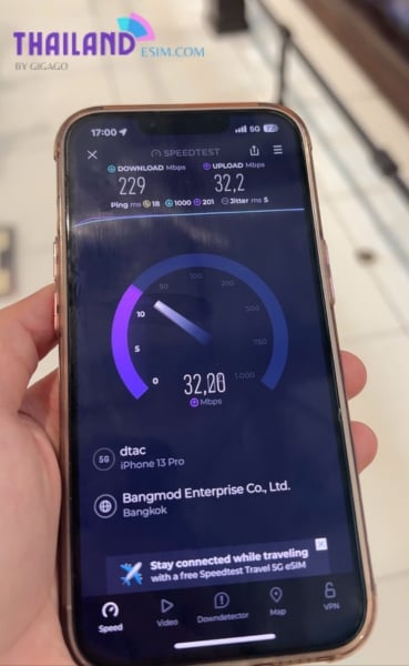 dtac speed in Bangkok Thailand