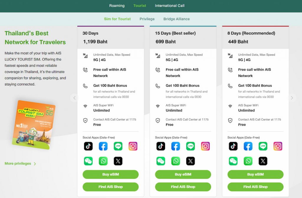 AIS SIM card plansAIS SIM card plans